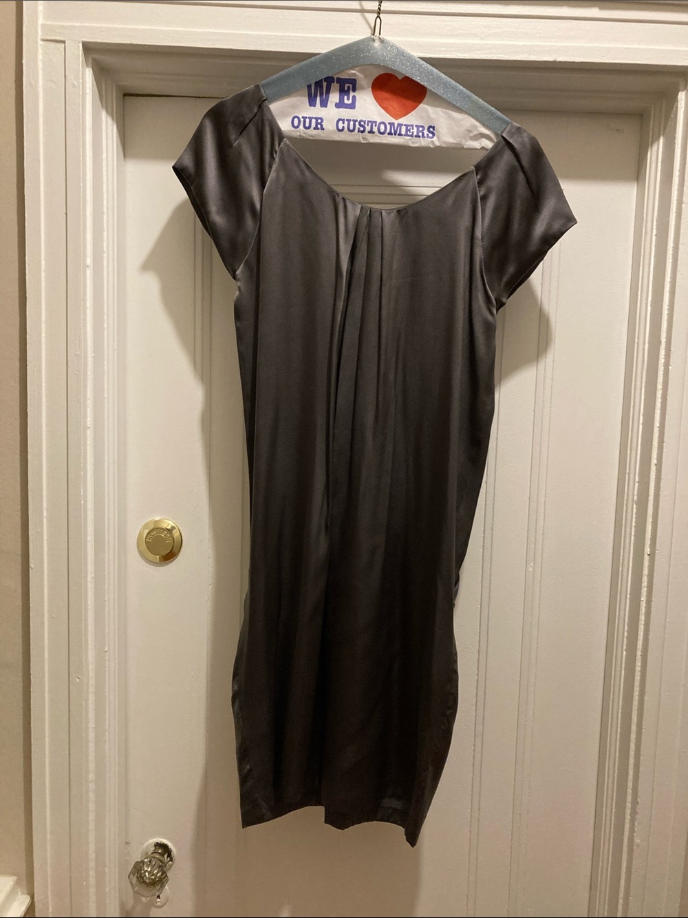 Kensie dark grey Silk Cap-Sleeve Midi Dress